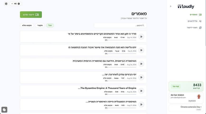 צילום מסך מתוך Loudly